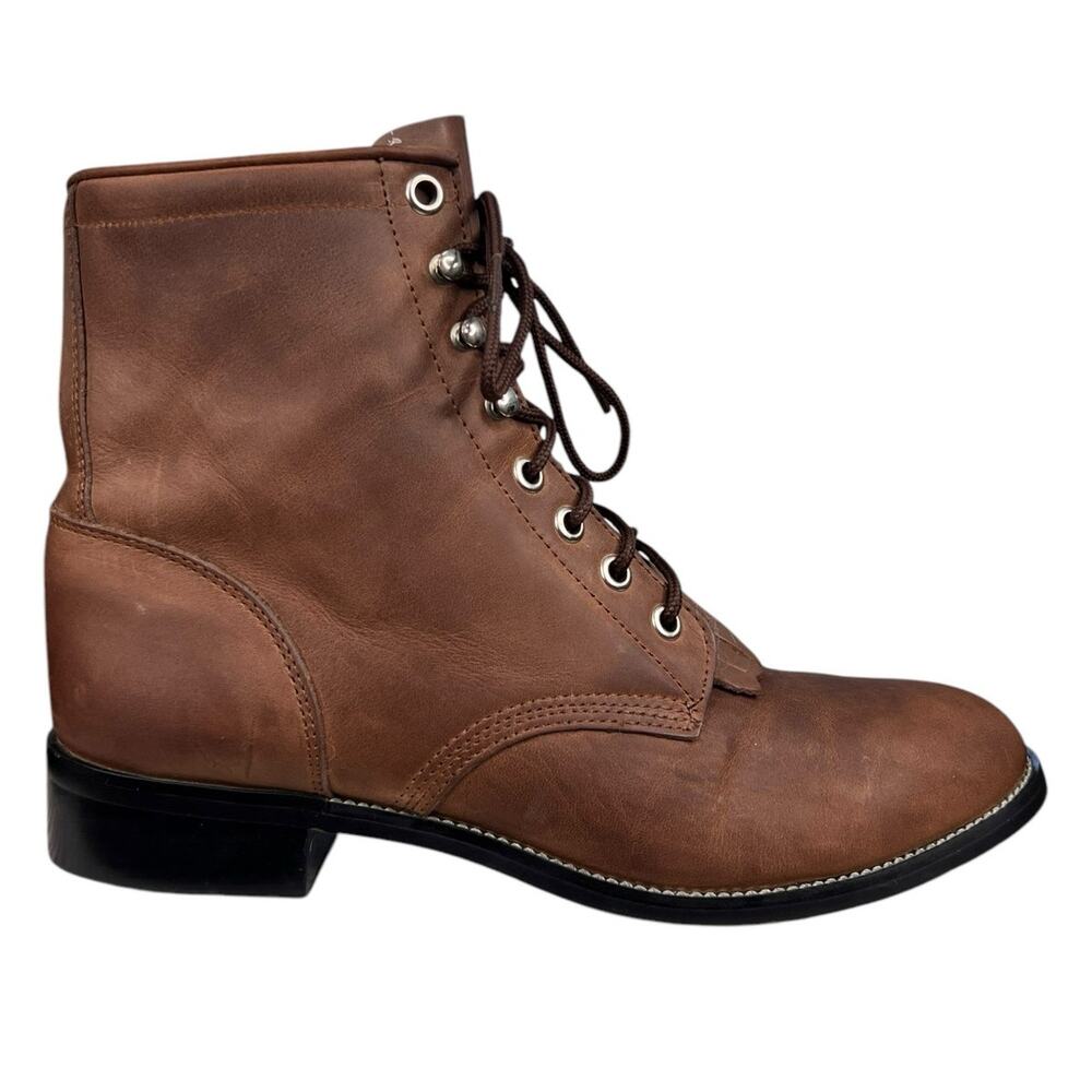 Justin Women’s Brown Leather Roper Western Boots Size US  6